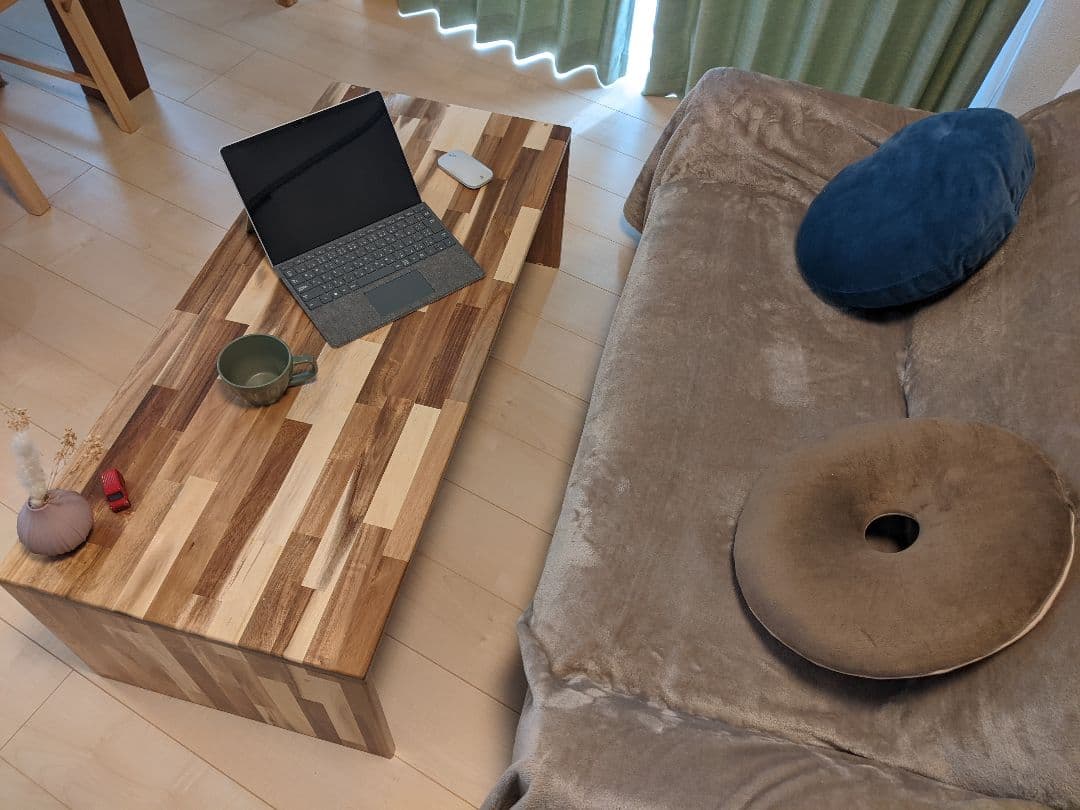 アカシアのローテーブル幅100㎝×奥行45㎝×高37㎝［机　デスク　リビング］