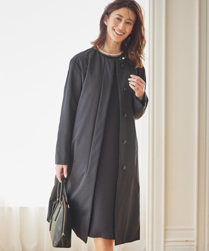 ★美品★ 23区 中綿コート 38 ノーカラーコート セレモニー 卒業式 入学式