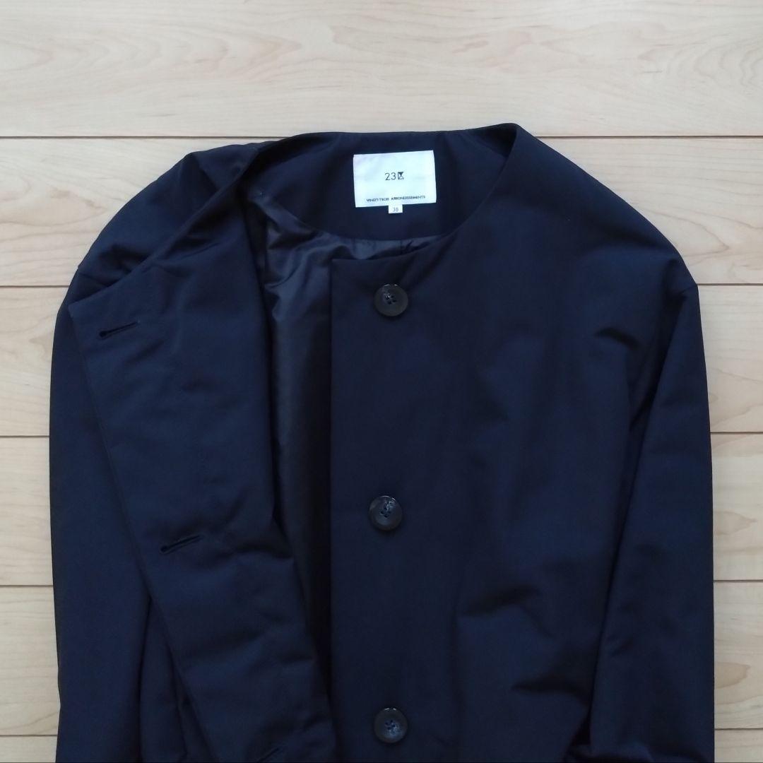 ★美品★ 23区 中綿コート 38 ノーカラーコート セレモニー 卒業式 入学式