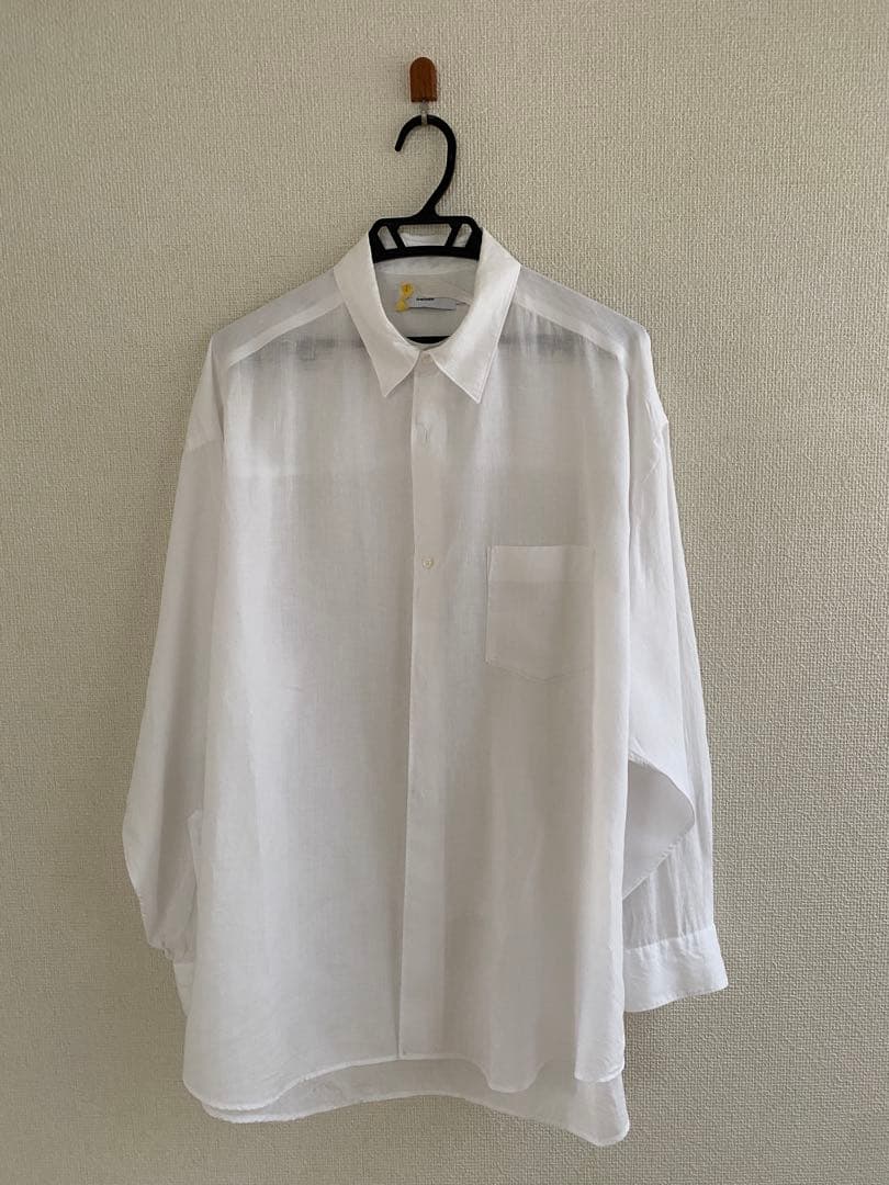 23ss グラフペーパー リネン オーバーサイズ レギュラーカラーシャツ