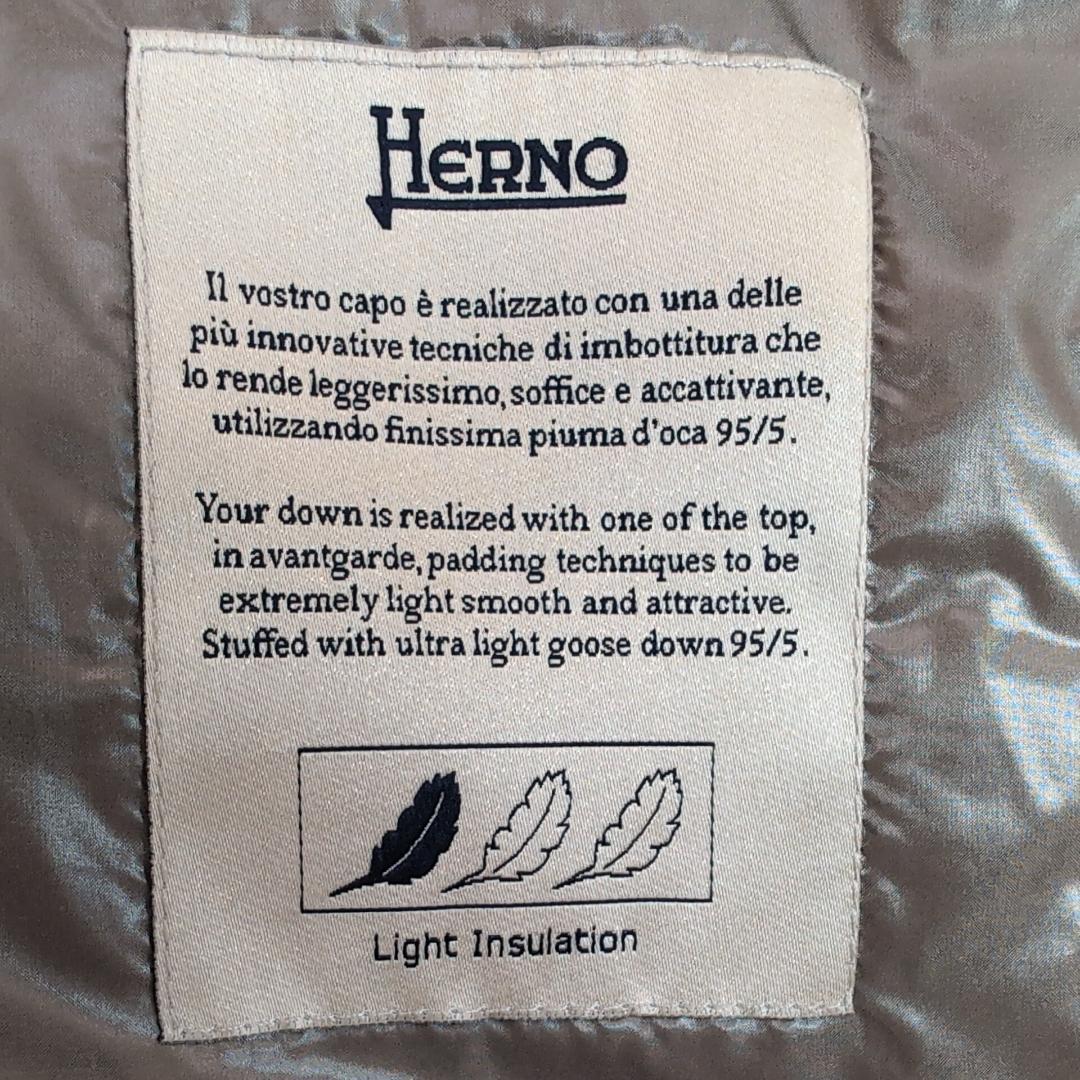 HERNO ダウンベスト 40 軽量グースダウン M相当 上品ブラウン D17