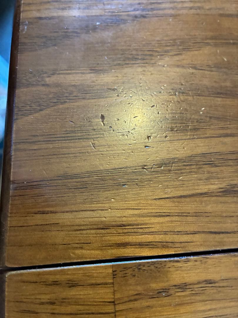 木製長方形テーブル 引き出し付き キャスター付き