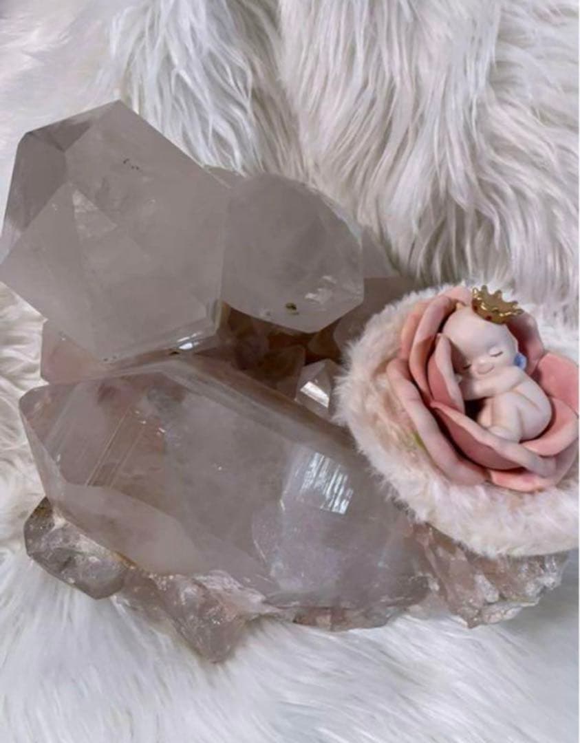 ピンクマニカラン水晶クラスター　14kg超　レムリアンシード　虹etc