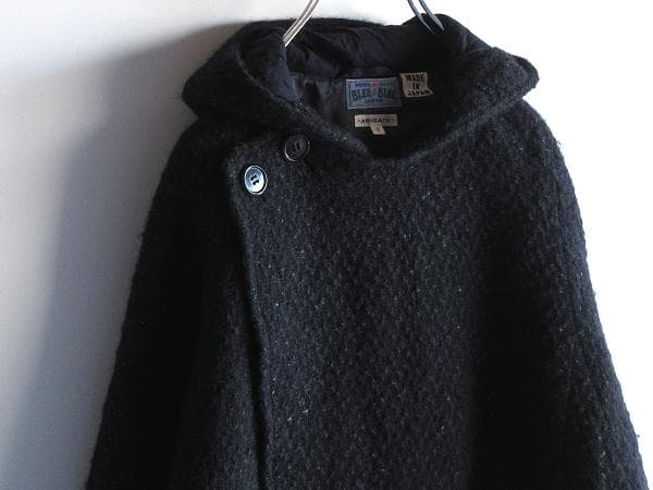 BLUE BLUE JAPAN ネップツイード フード コクーンコート ゆったり