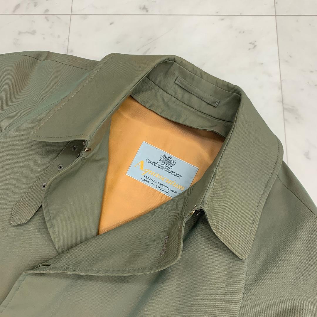 アクアスキュータム バルマカーンコート 36 Sサイズ ベルト付き 玉虫色 光沢