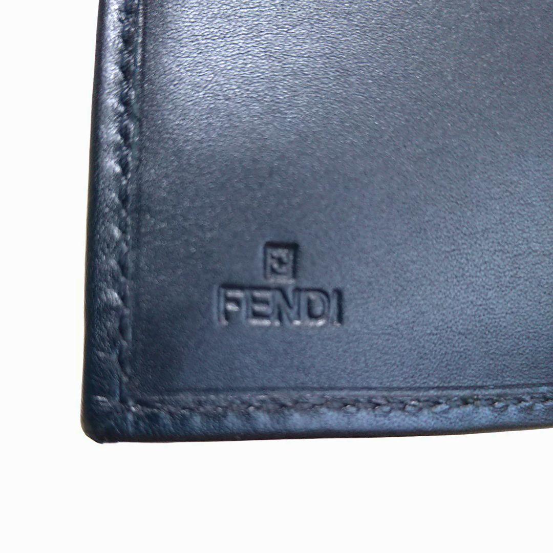【極美品】FENDI フェンディ 二つ折り財布 FFロゴ ズッカ柄 ブラック