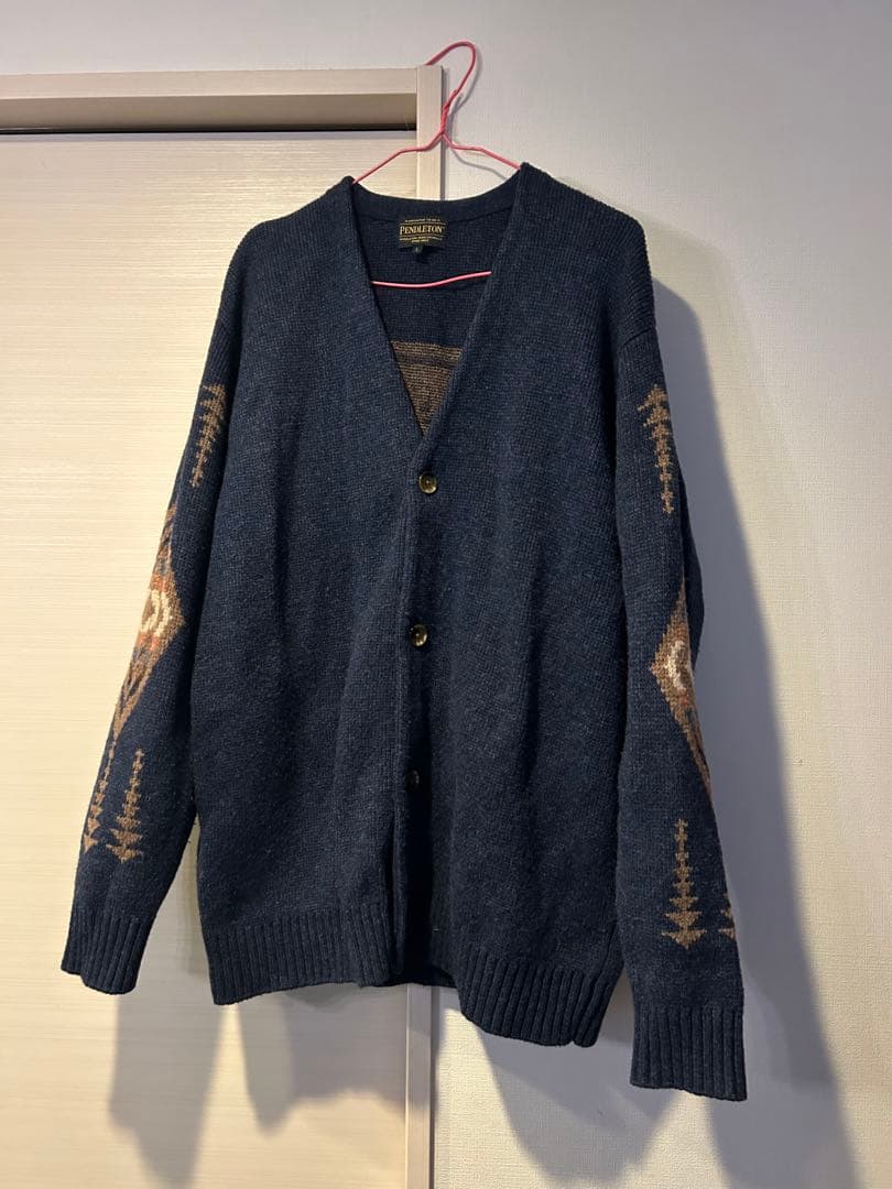 Pendleton ウール カーディガン L ネイビー