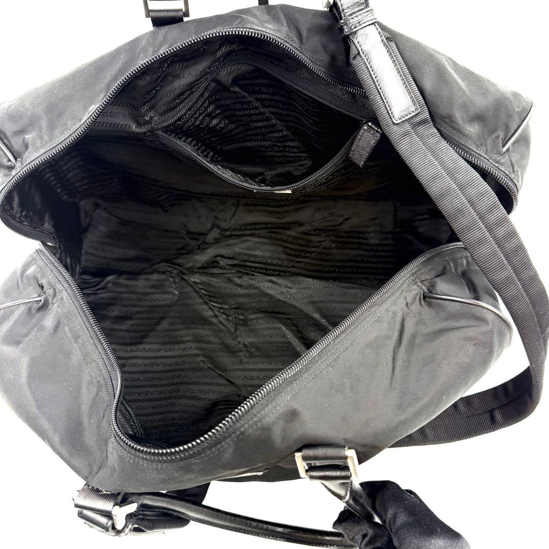【美品】PRADA プラダ　ナイロンボストンバッグ三角ロゴ 2WAY 黒