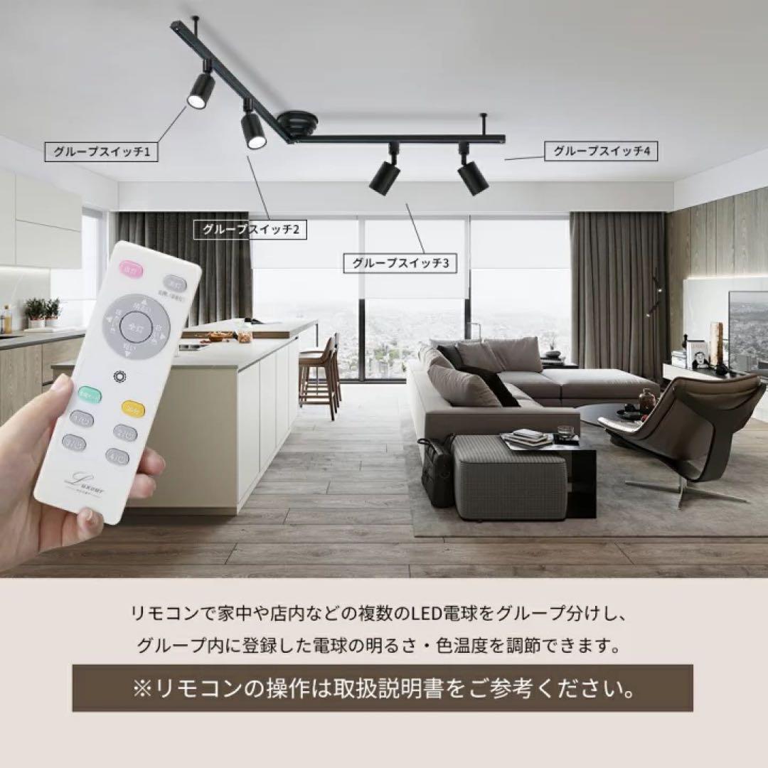 【20灯セット】調光調色　ダクトレール用スポットライト ホワイト　リモコン1個付