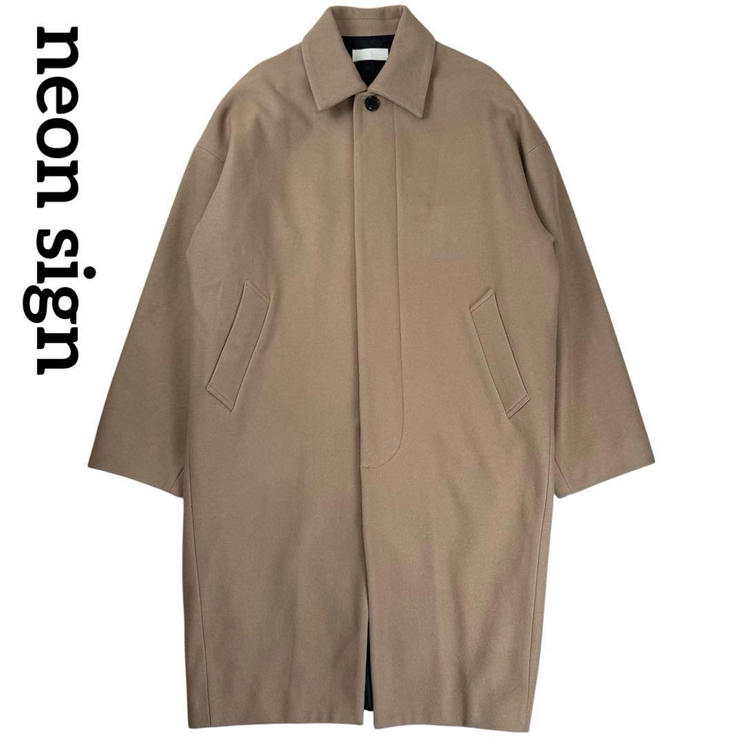 neon sign ネオンサイン ウール コクーンコート ステンカラーコート