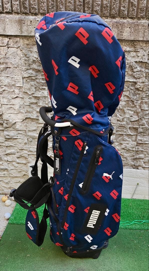 PUMA キャディバッグ ネイビー/レッド