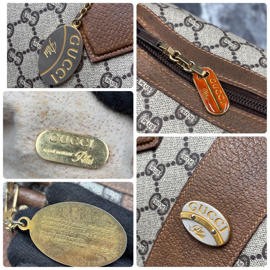 ✨美品✨GUCCI GG ボストンバッグ ブラウン ベージュ レザー 金具 ロゴ