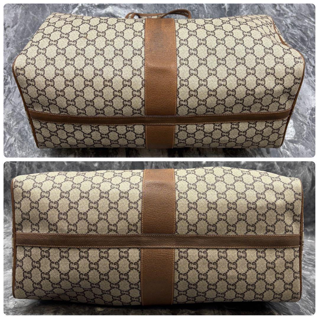 ✨美品✨GUCCI GG ボストンバッグ ブラウン ベージュ レザー 金具 ロゴ
