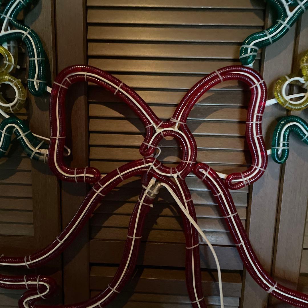 超特大クリスマスリース LEDライトリボンイルミネーション