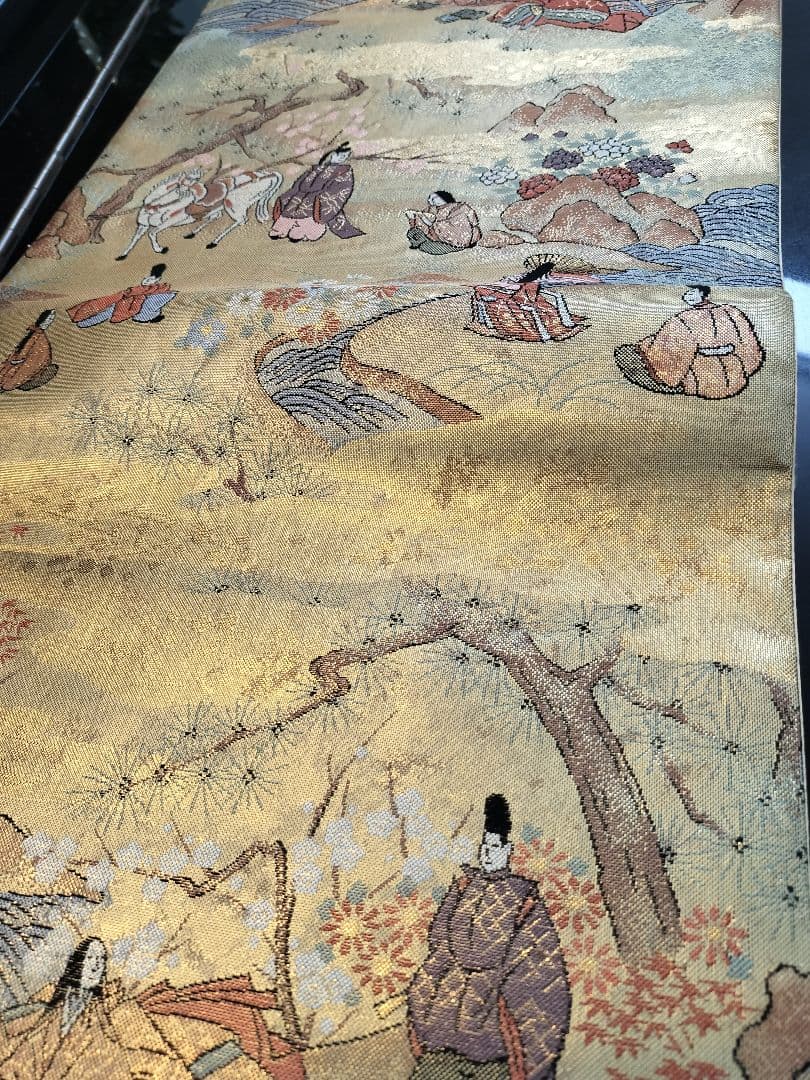 A876★逸品‼️全通帯‼️豪華刺繍‼️テーブルランナー2m12cm