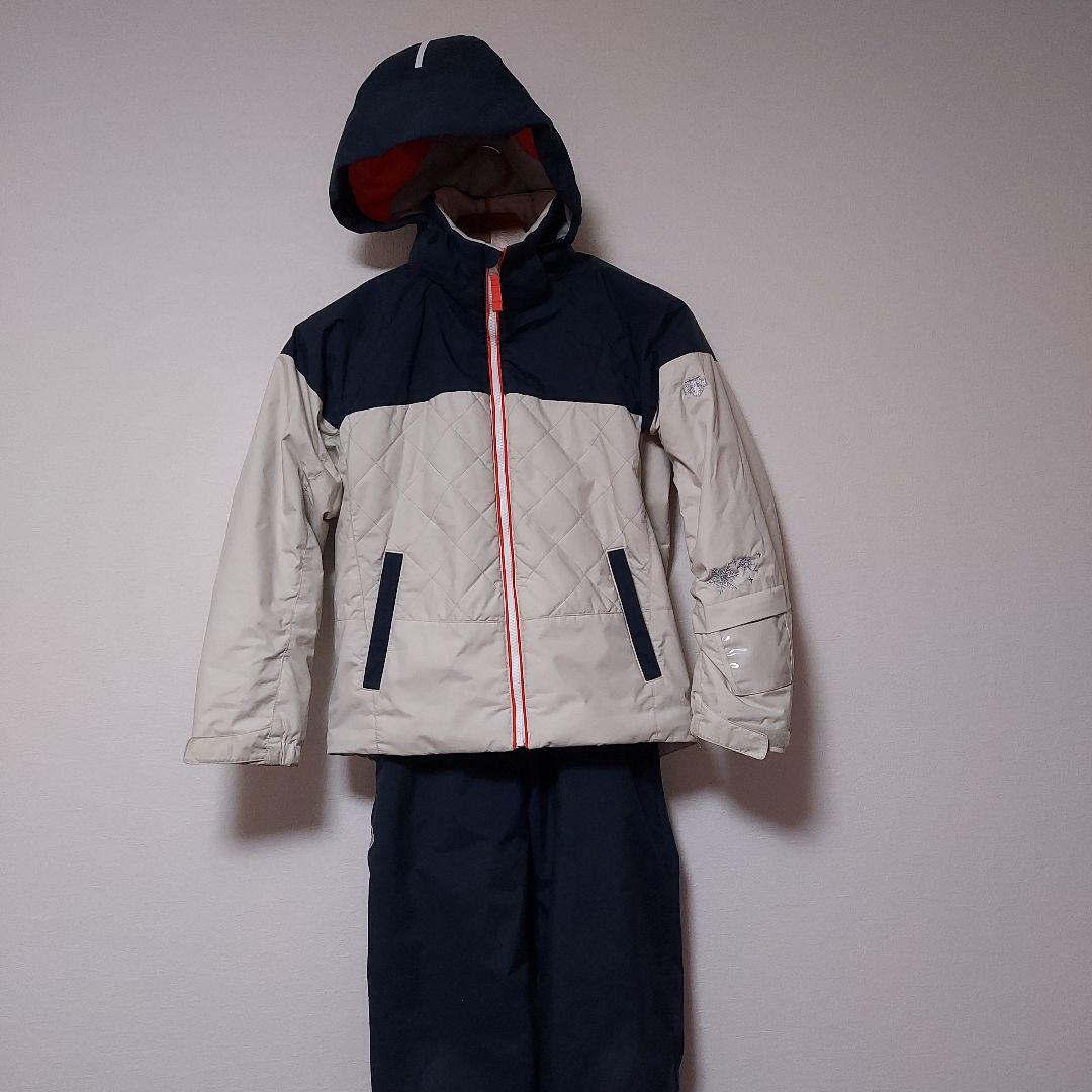 デサント　スキーウエア　150cm オフホワイト&ネイビー