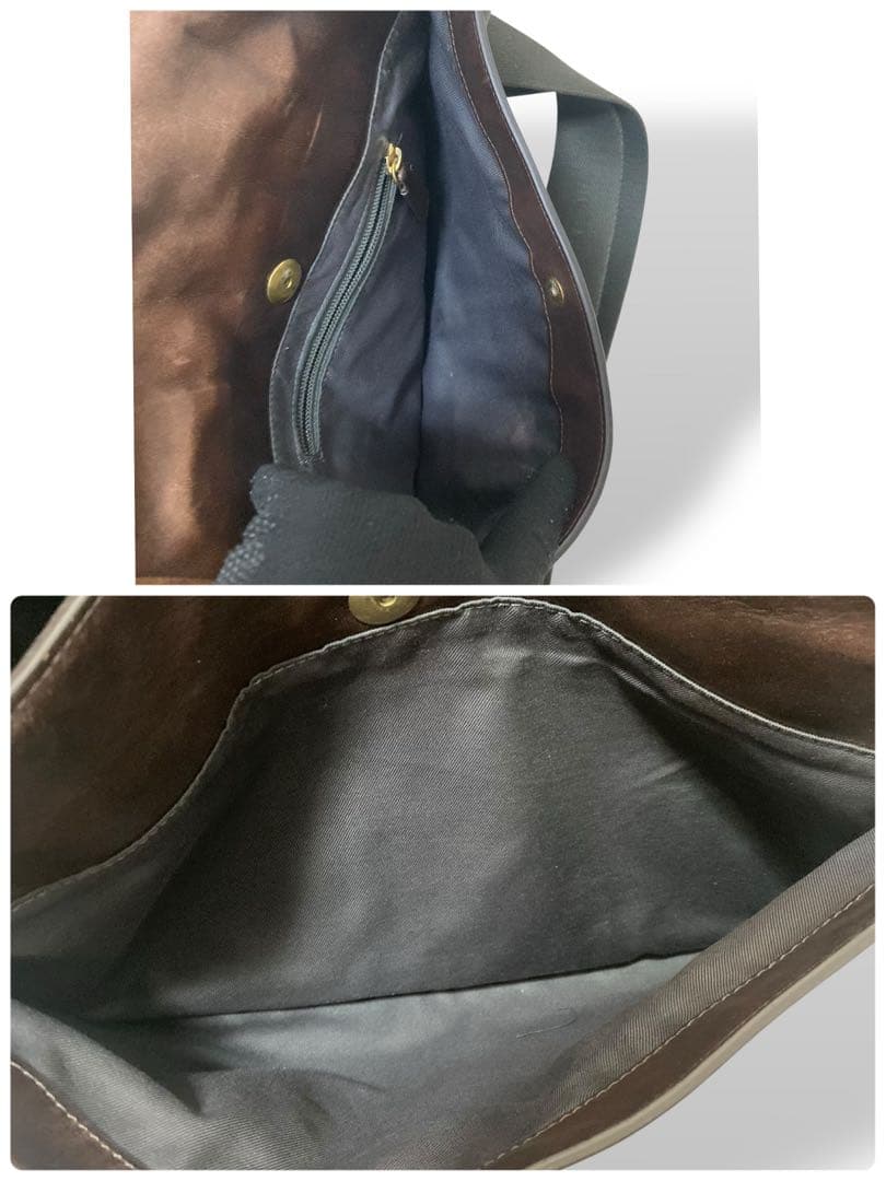 【ヴィンテージ】コーチ　メッセンジャーバッグ　ブラウン　ロゴ型押し　オールレザー