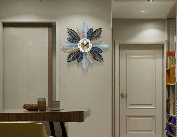 北欧掛時計リビング家庭用ミュート掛け時計田園芸術ガラシャ時計