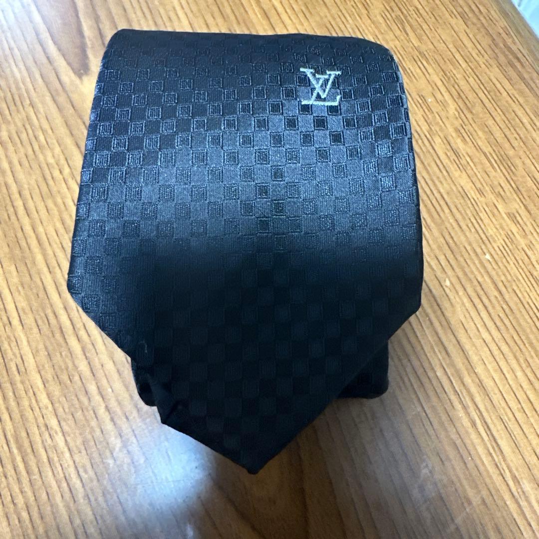 Louis Vuitton マイクロダミエパターン ネクタイ ブラック