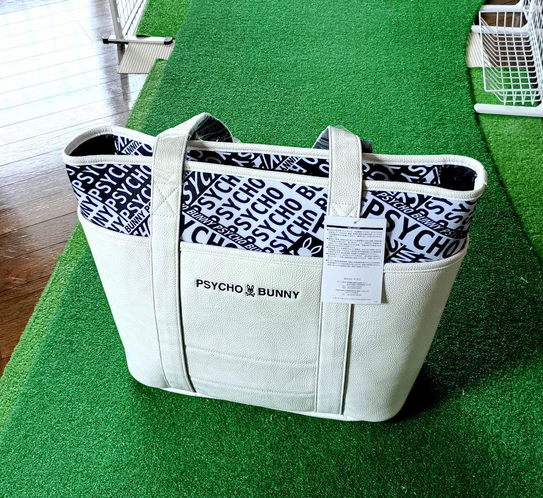 PSYCHO BUNNY トートバッグ ホワイト/ネイビー