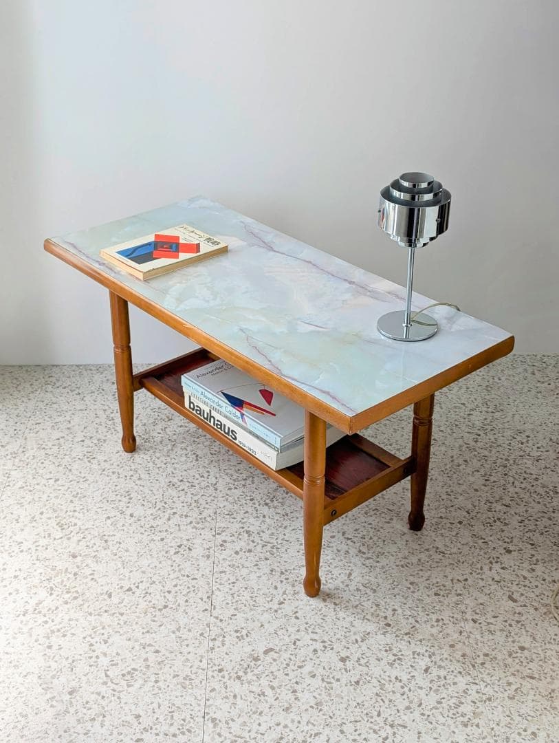 70s ビンテージ 大理石柄 ウッド テーブル ミッドセンチュリー レトロ