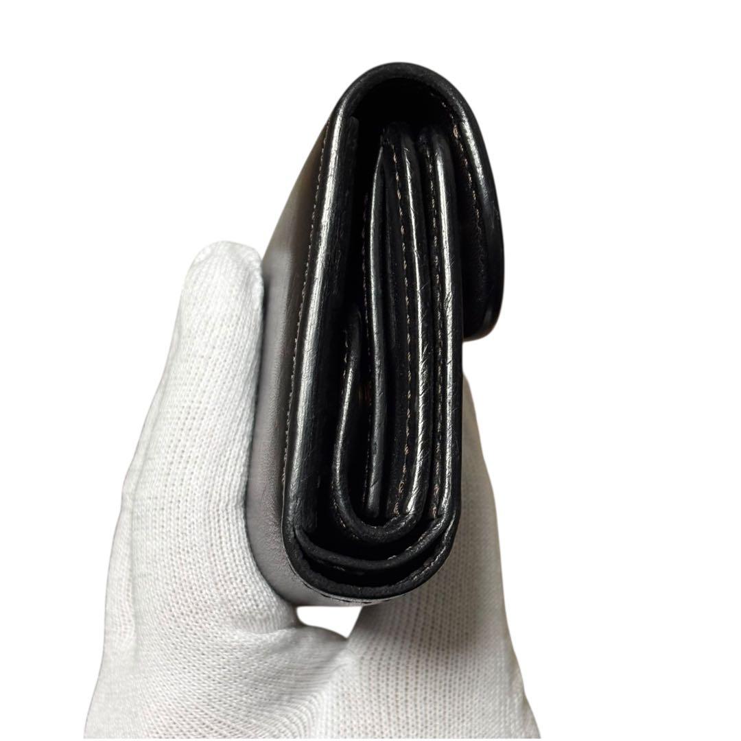 美品✨WILDSWANS ENO　サドルプルアップ　小型3つ折り財布　ブラック