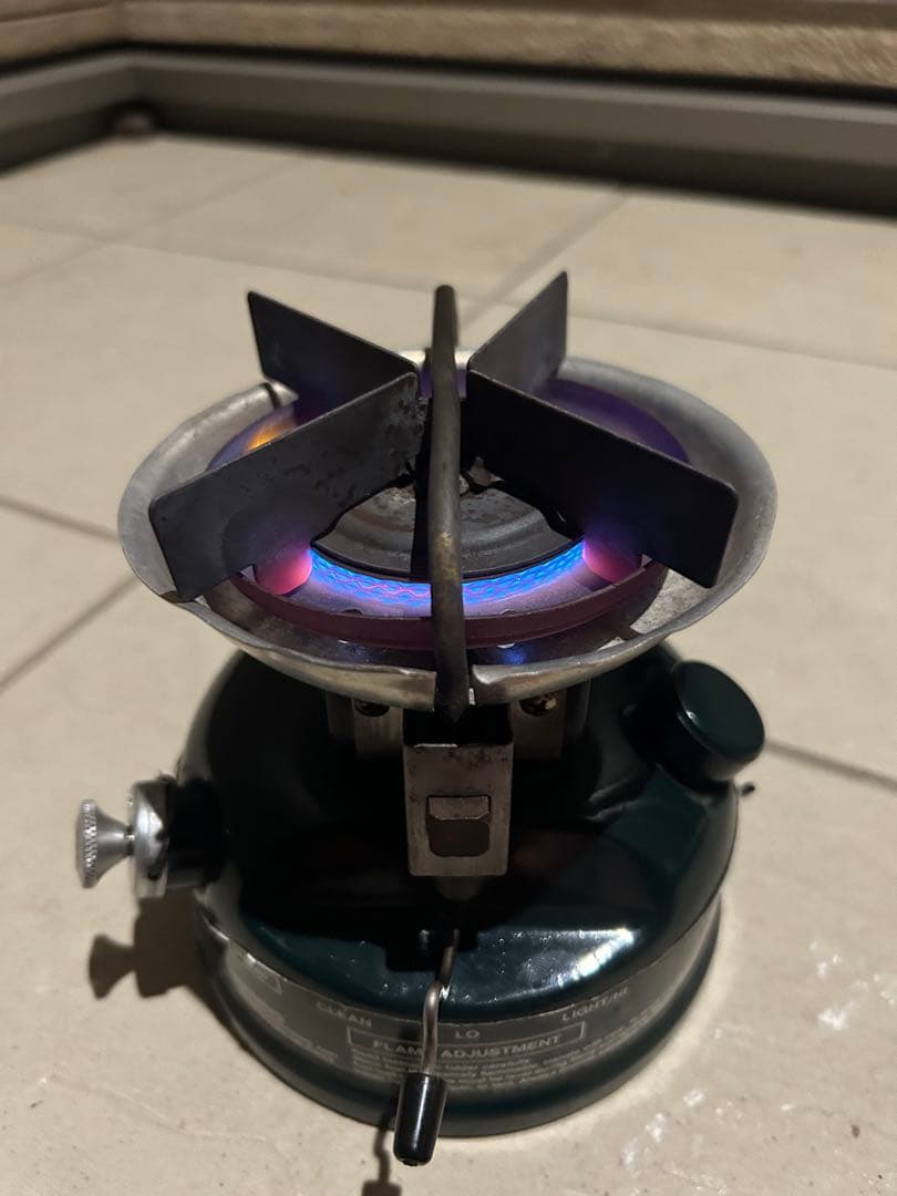 【希少品・動作確認済】コールマン508 バーナー　2レバー式　カバー、付属品付き