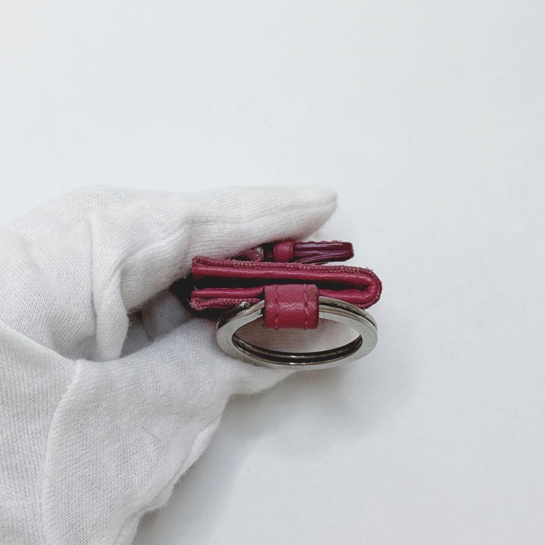 【24時間以内発送】コーチ チャーム キャンバス 手帳型 ピンク キーリング