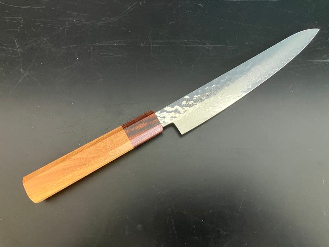 堺孝行　33層槌目ダマスカス和式　ペティナイフ180mm