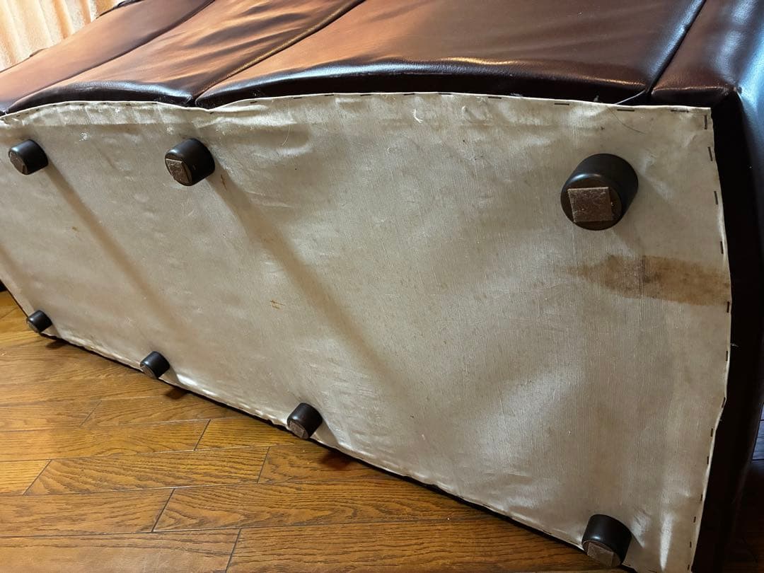 【たのメル便　送料込み】ダークブラウン 3人掛けソファ