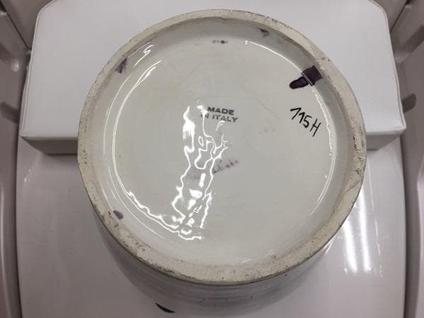 Ｙ USED ビンテージ 花瓶 オブジェ 傘立て 果実柄 ハンドメイド イタリア