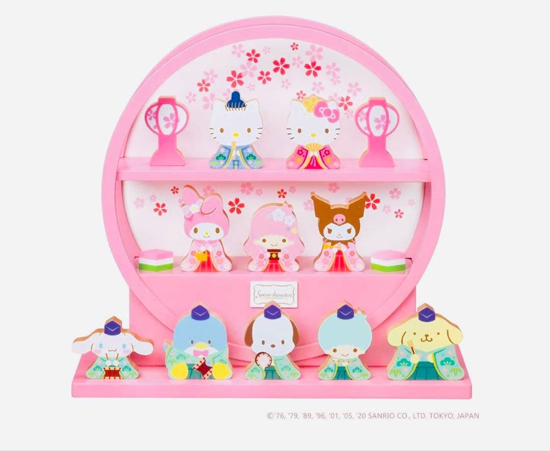 サンリオキャラクターズ　雛祭り　雛人形　木製　おひなさま