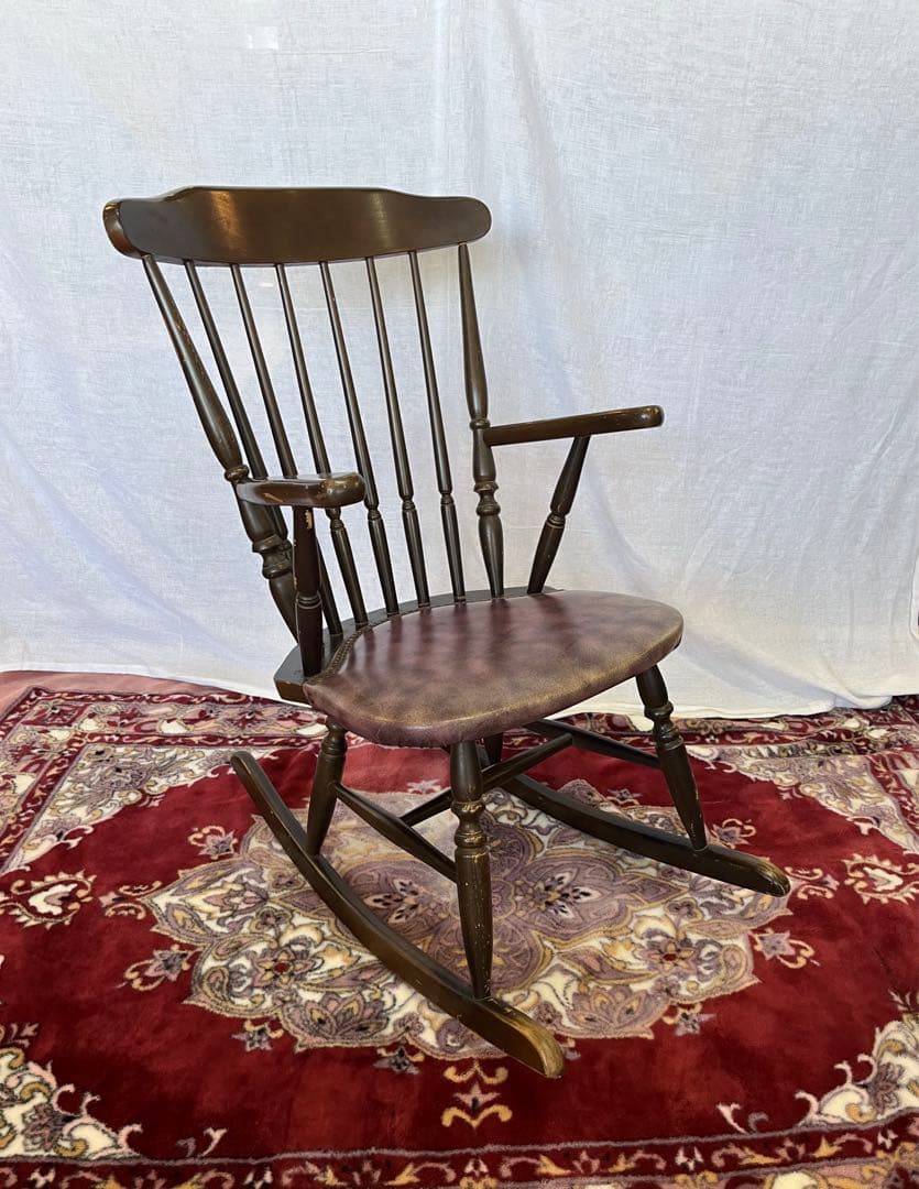 【アンティーク】木製 ロッキングチェア 木製椅子 北欧レトロ 昭和レトロ 古家具