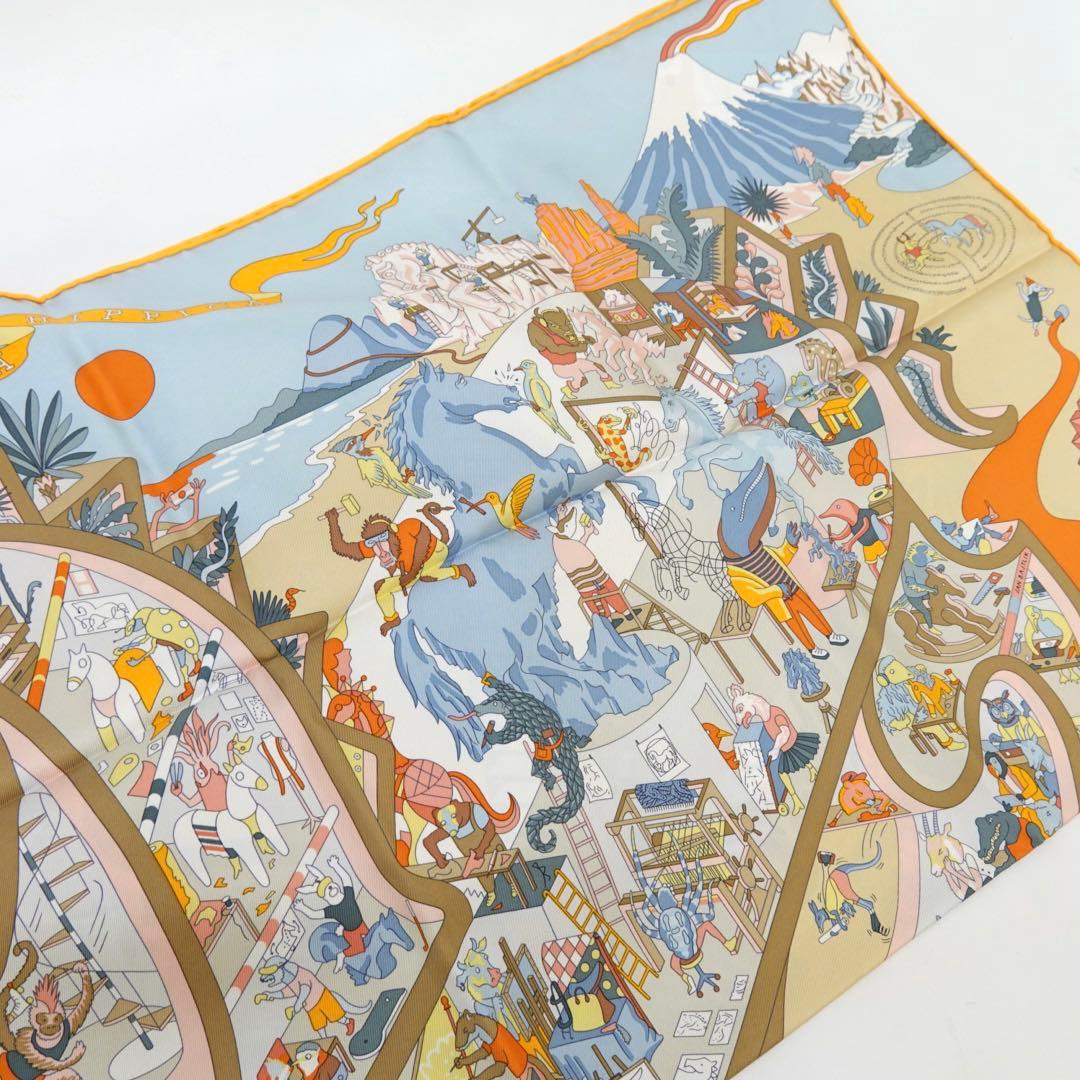 エルメス　カレ90 アカデミア・イピカ　スカーフ　シルクツイル