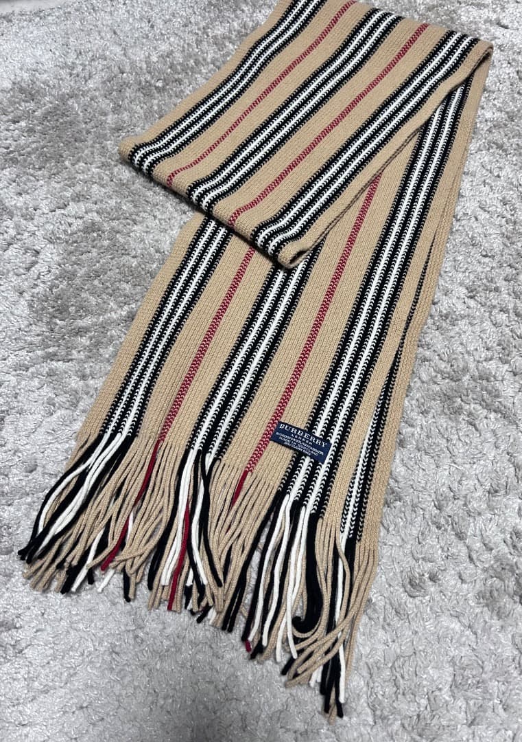 美品　BURBERRY LONDON 　マフラー　 ストライプ