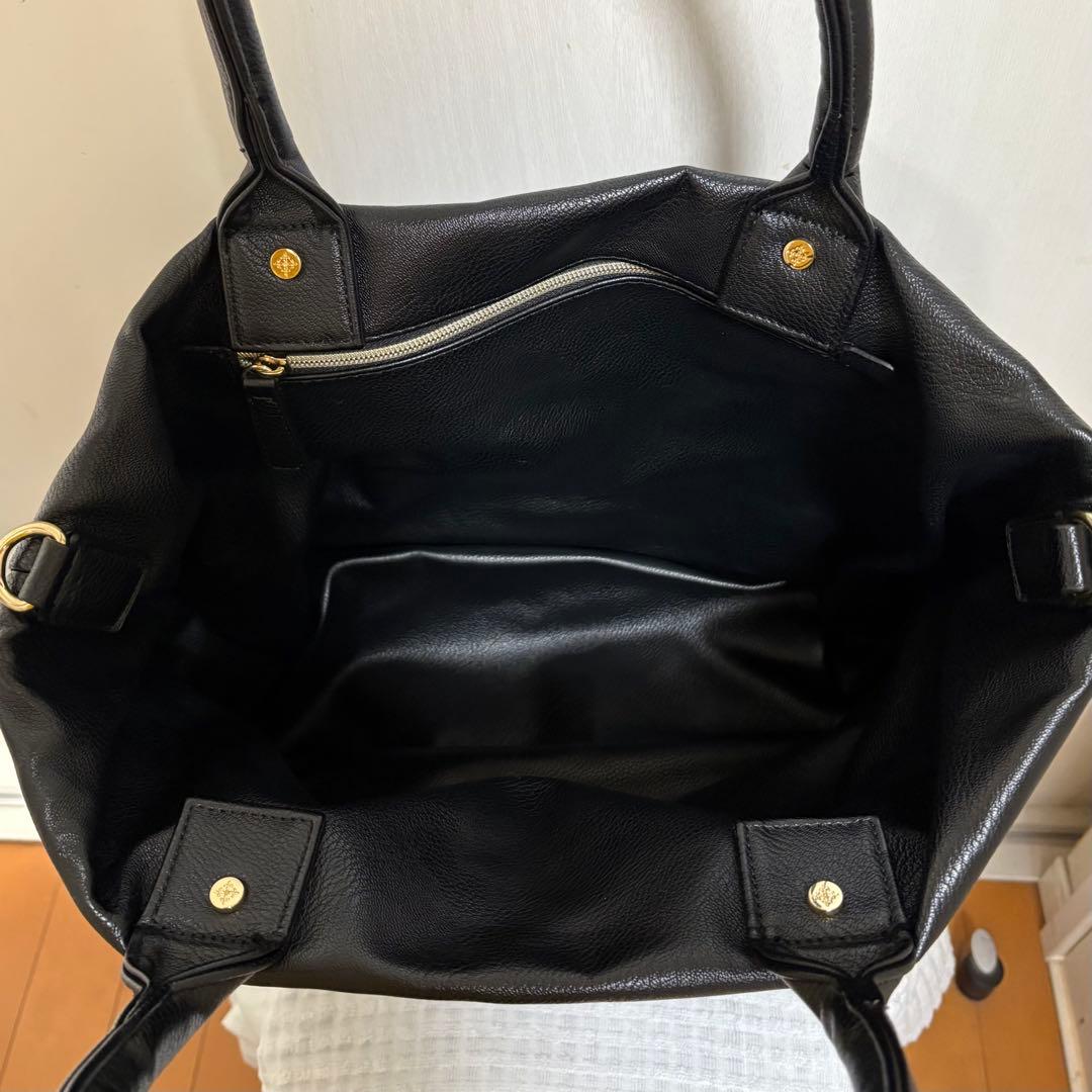 【美品】Daily russet トートバッグ リバーシブル デニム ブラック黒