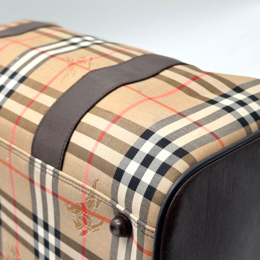 極美品 バーバリー ボストンバッグ カデナ ノバチェック シャドーホース 大容量