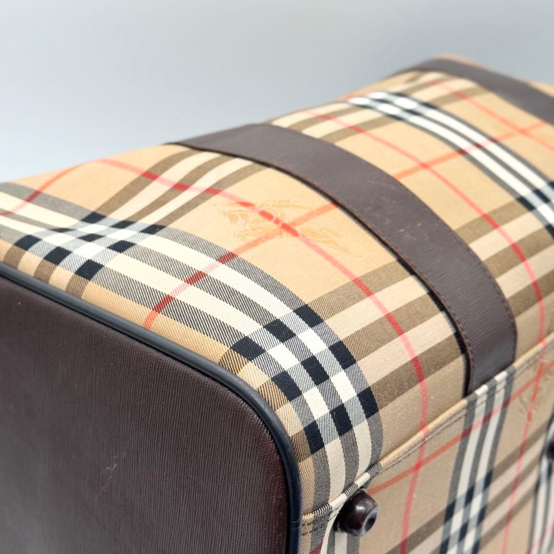 極美品 バーバリー ボストンバッグ カデナ ノバチェック シャドーホース 大容量