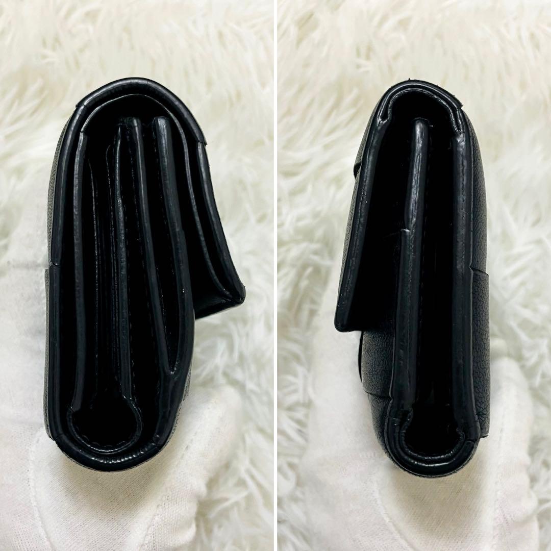 極美✨ボッテガヴェネタ 三つ折り財布 カセット レザー 黒