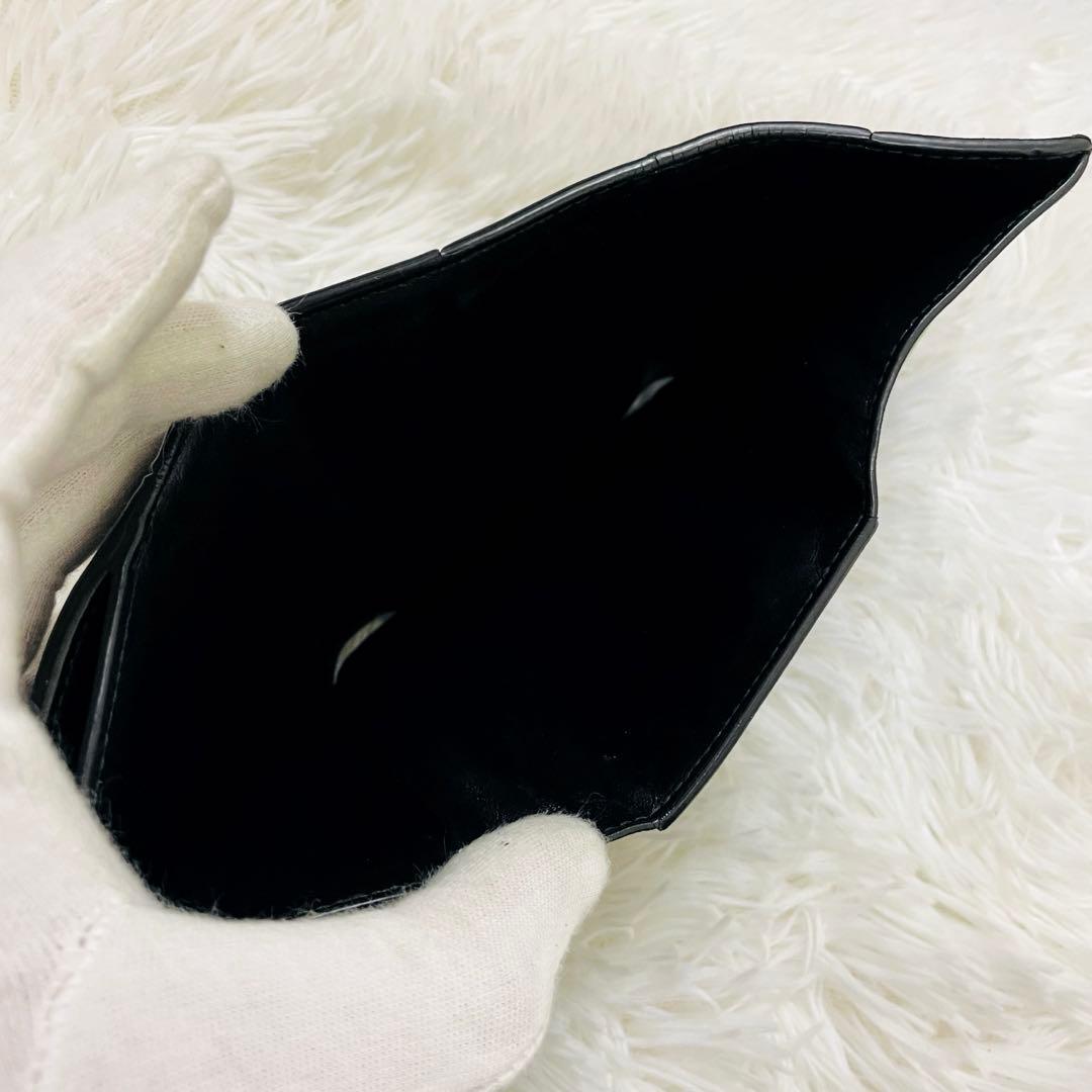 極美✨ボッテガヴェネタ 三つ折り財布 カセット レザー 黒