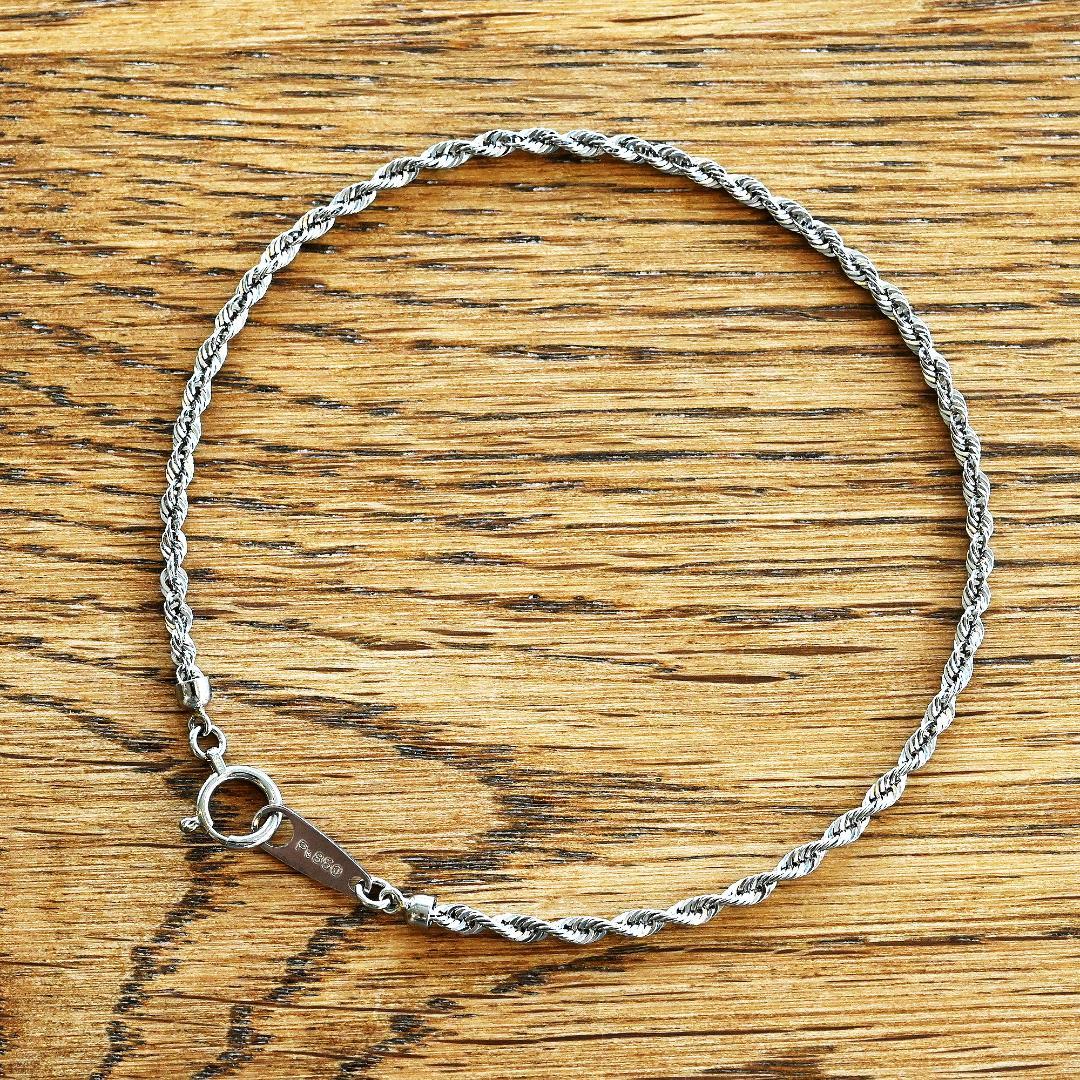 新品 Pt850 プラチナ パイプロープブレスレット幅2.0mm長さ17cm