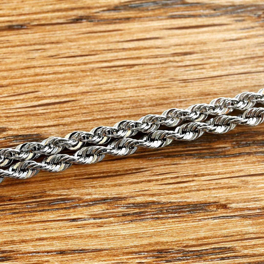 新品 Pt850 プラチナ パイプロープブレスレット幅2.0mm長さ17cm