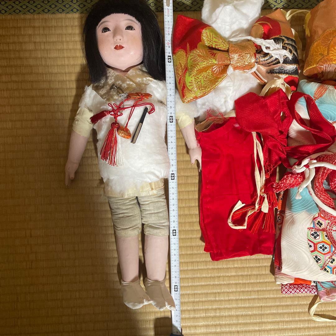 アンティーク・日本人形 市松人形 伝統的和装(着物を脱がせて作者確認済)