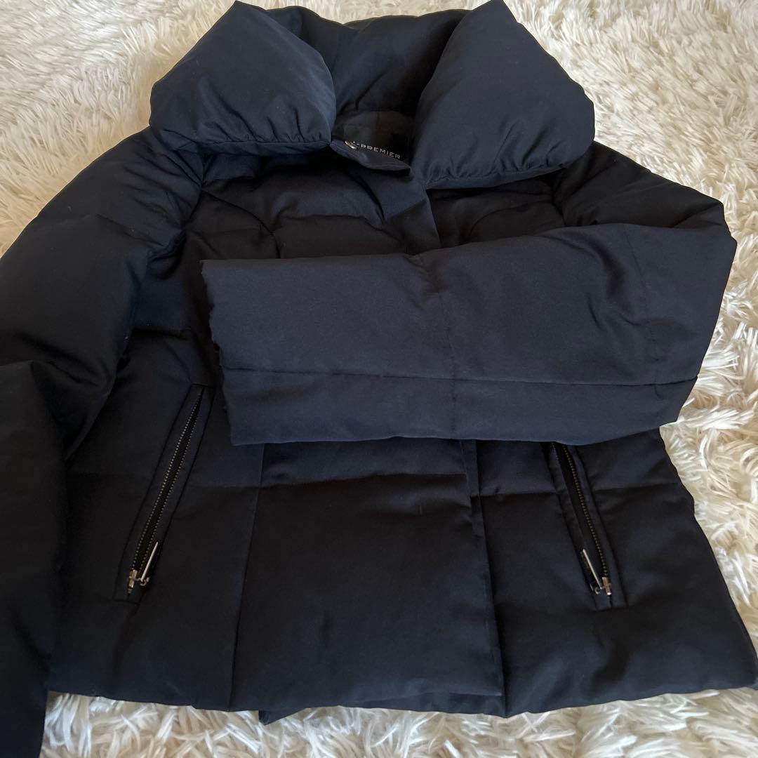 【美品】M-PREMIER ダウンジャケット ネイビー レディース　36サイズ
