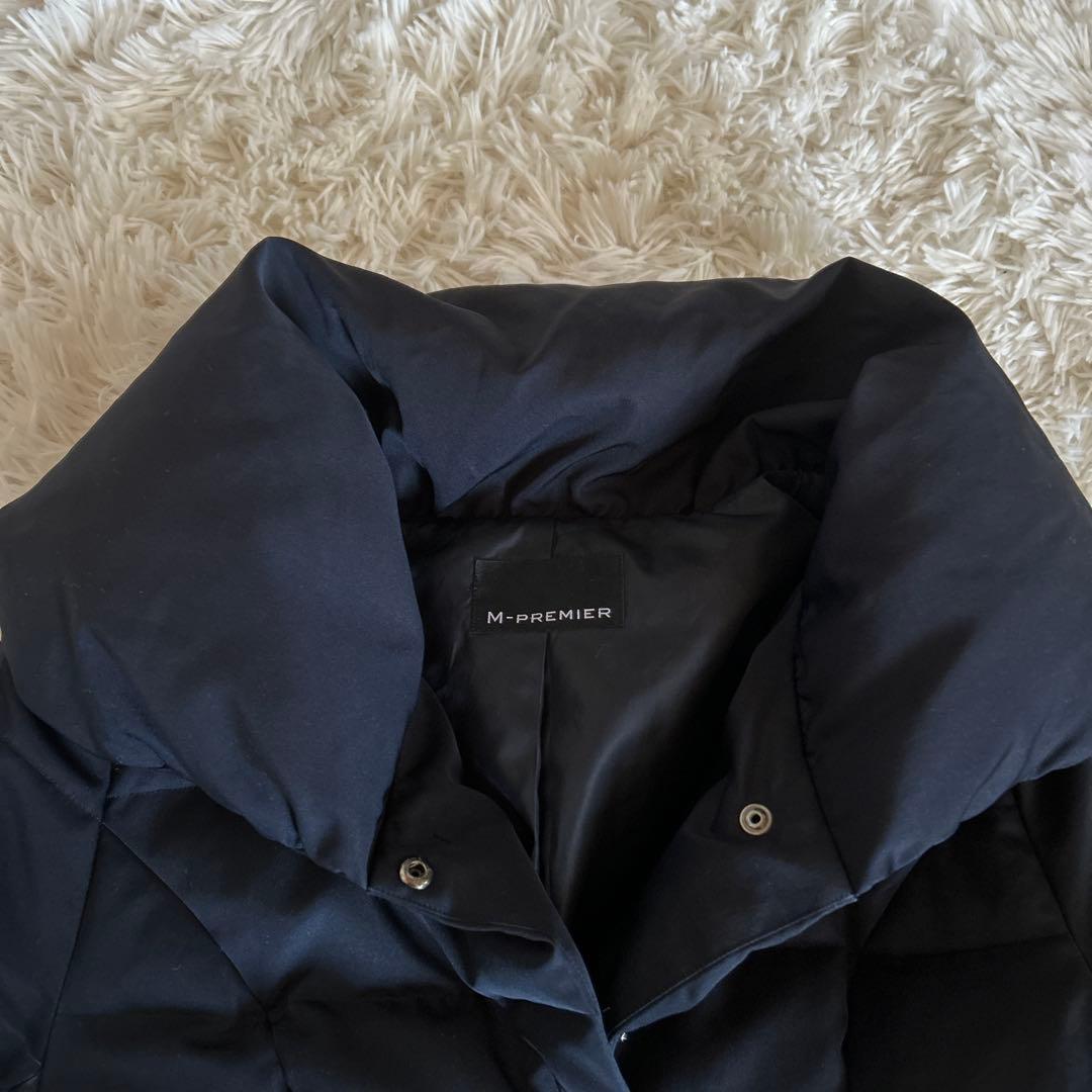【美品】M-PREMIER ダウンジャケット ネイビー レディース　36サイズ