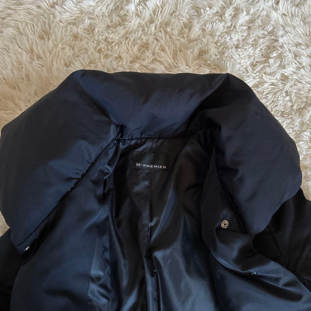 【美品】M-PREMIER ダウンジャケット ネイビー レディース　36サイズ
