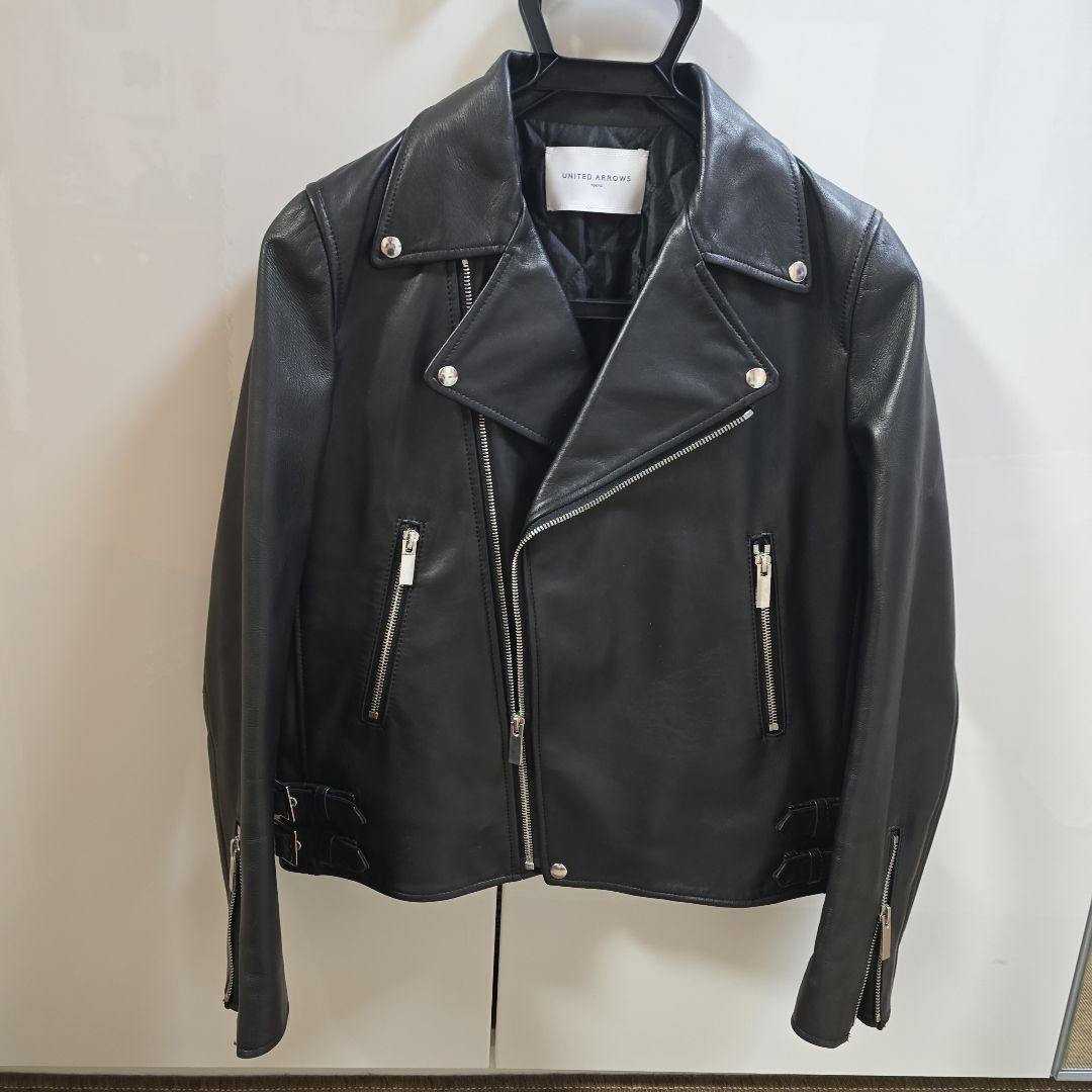 美品UNITED ARROWS ダブルライダースジャケット ブラック