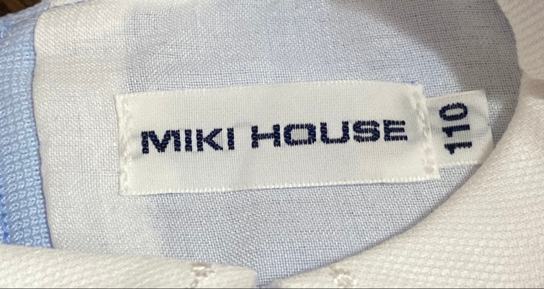 MIKI HOUSE 水色 襟付き半袖　フォーマル　ワンピース 110