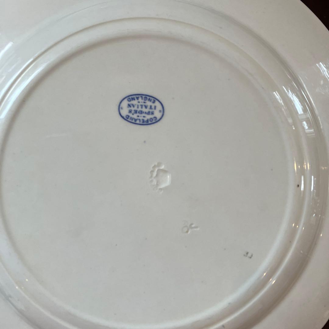 英国スポード　ブルーイタリアン　大皿　4枚セット　アンティーク