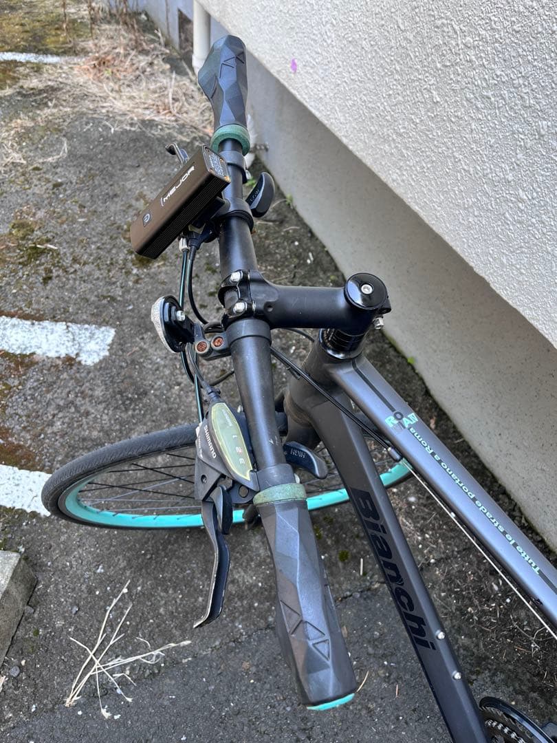 東京引取＊Bianchi クロスバイク グレー/ターコイズ